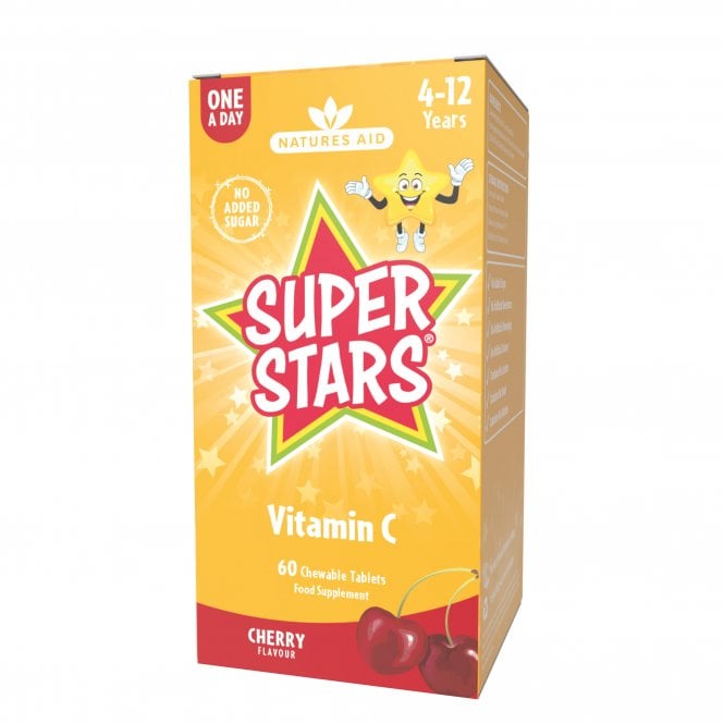 NATURES AID children's super stars vitamin C chewable tablets  60