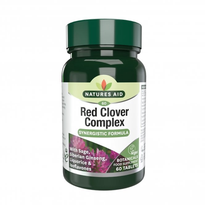 NATURES AID herbal tablets red clover with sage  60