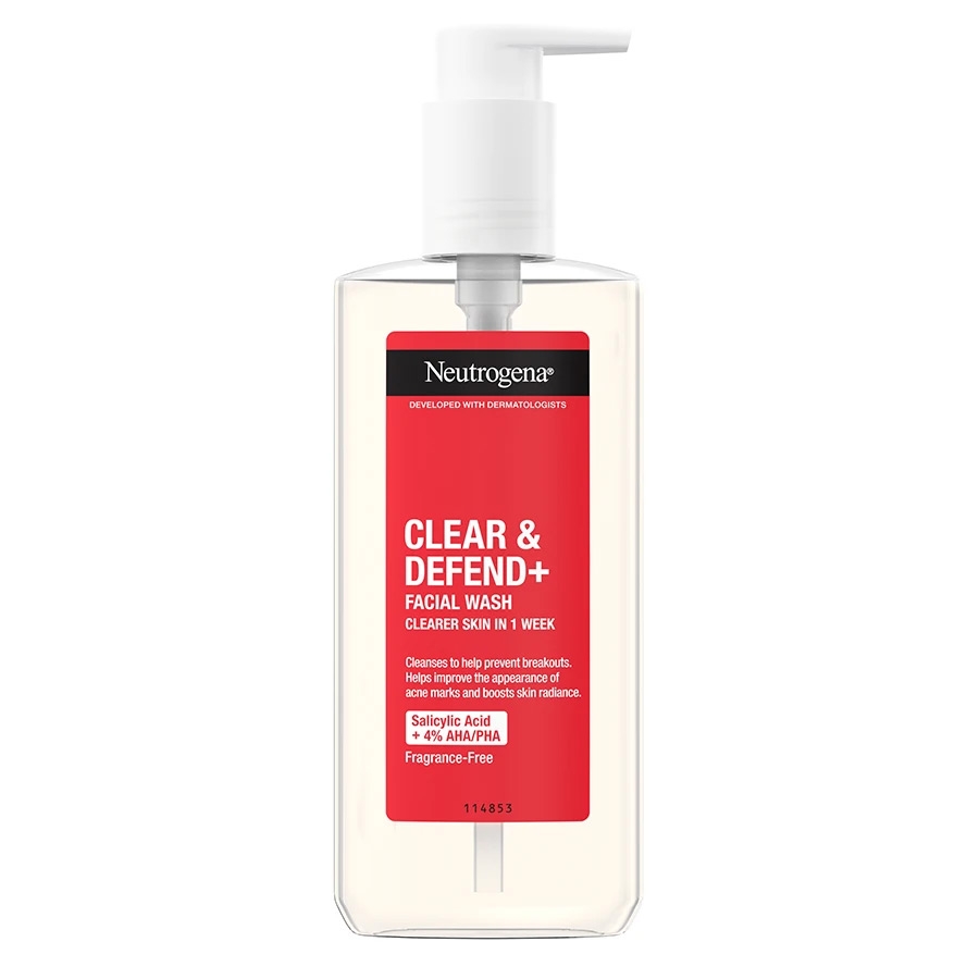 NEUTROGENA clear & defend+ facial wash 4% 200ml
