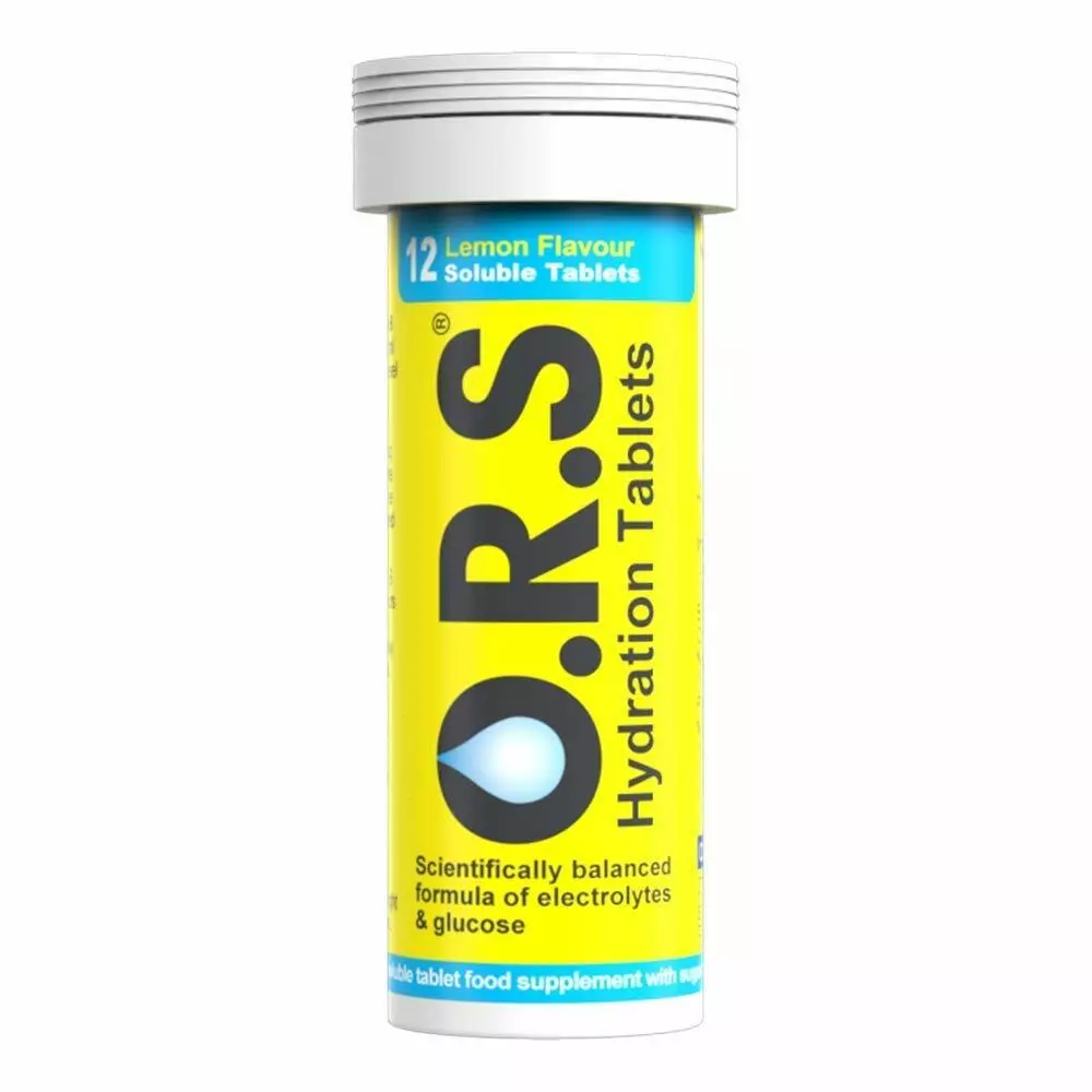 O.R.S. oral rehydration salt tablets lemon  12