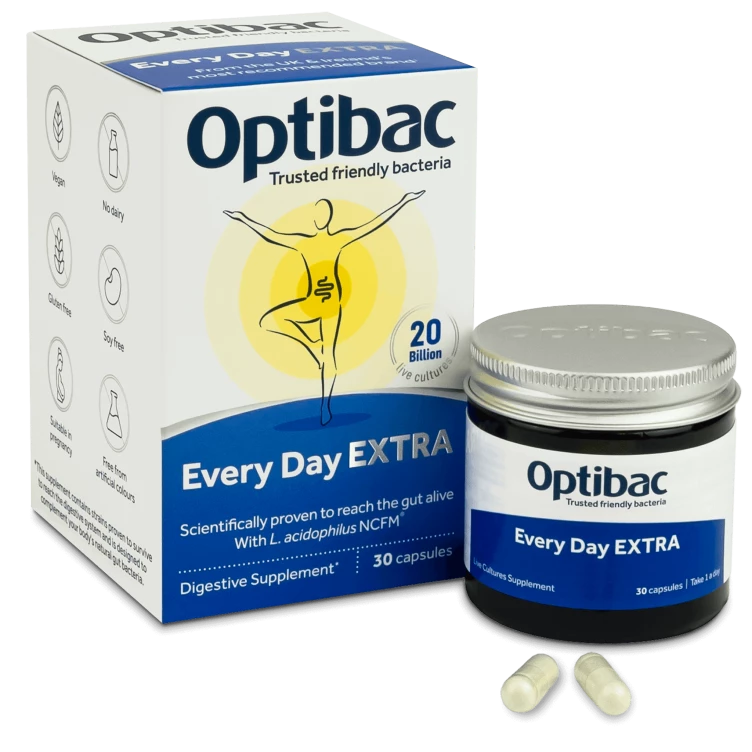 OPTIBAC probiotic food supplements every day extra capsules 20 billion  30