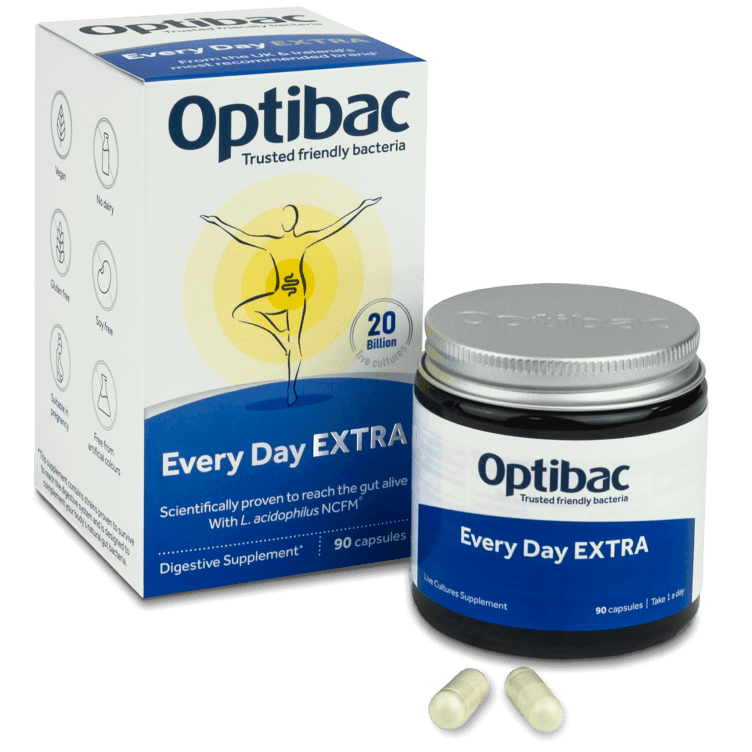 OPTIBAC probiotic food supplements every day extra capsules  90