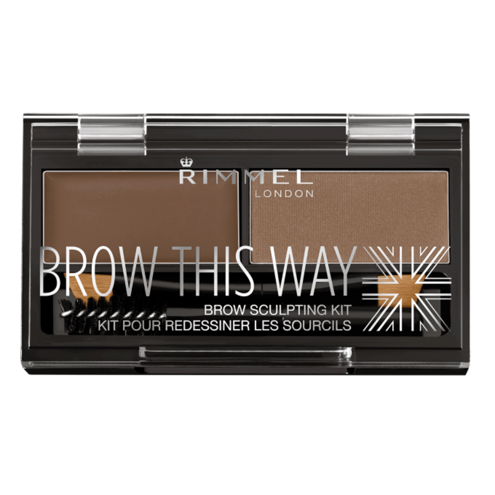 RIMMEL eye make-up eyebrow kit, brow this way mid brown