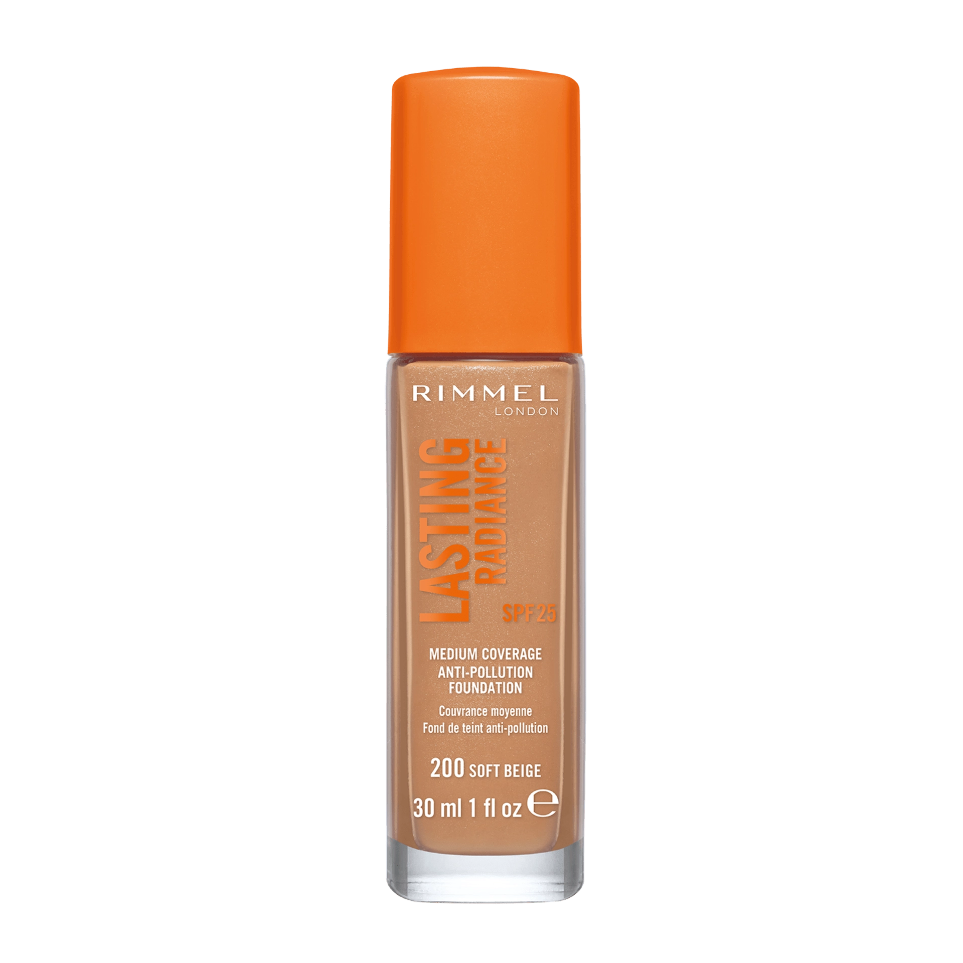 RIMMEL face make-up foundation lasting radiance soft beige 200 30ml