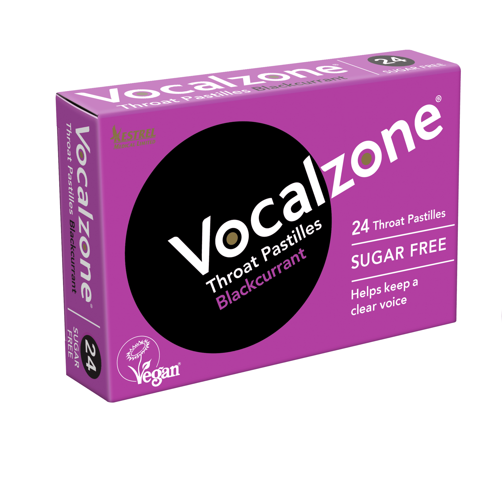 VOCALZONE throat pastilles blackcurrant s/f  24