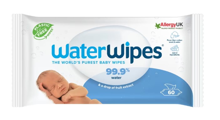 WATERWIPES newborn baby wipes plastic free  60