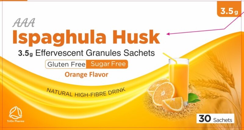 AAA HUSK ispaghula husk effervescet granules sachets orange 3.5g 30