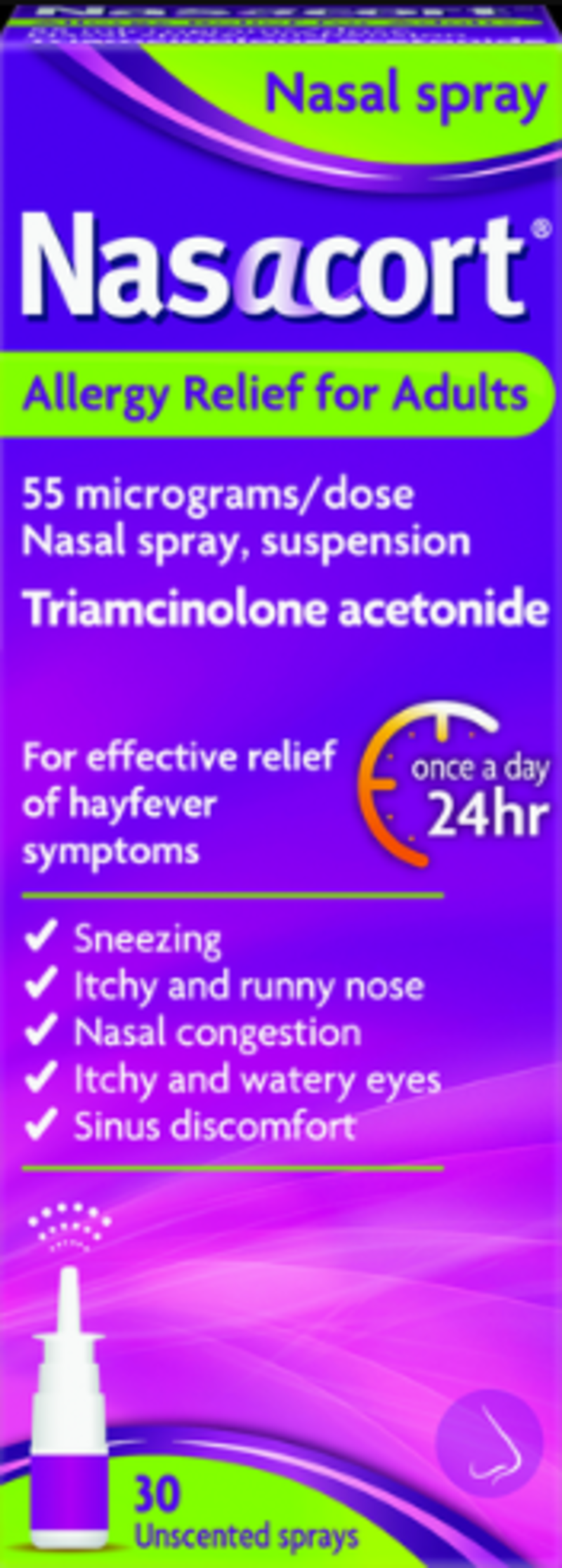 NASACORT allergy relief spray for adults 120mg 30dose