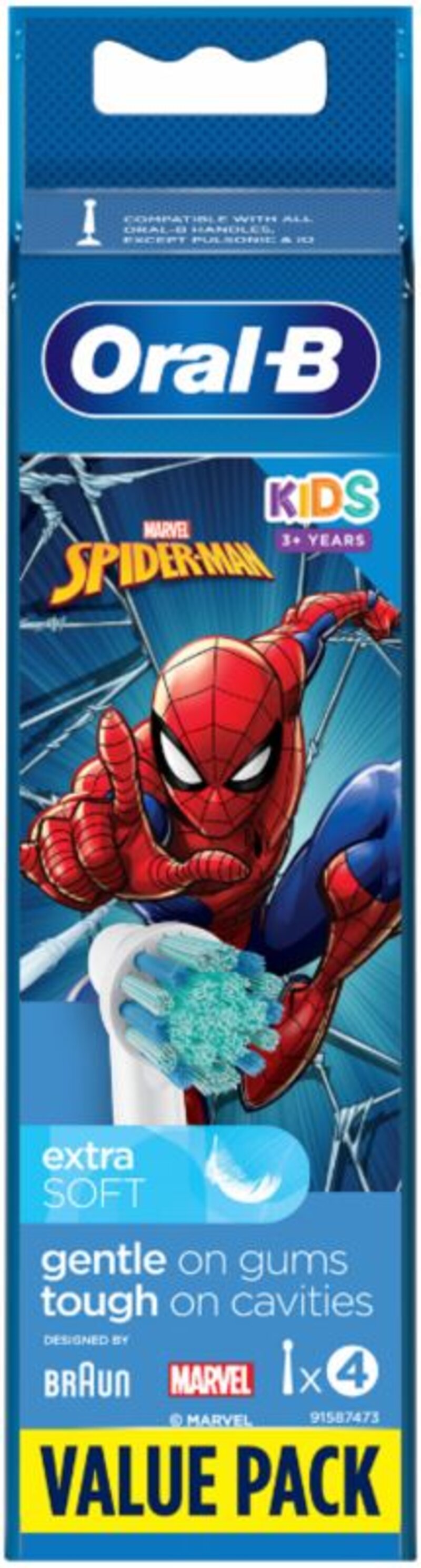 ORAL-B toothbrush replacement heads spider-man  4