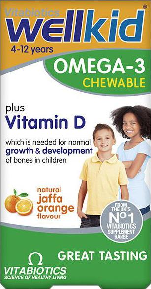 WELLKID chewable capsules omega 3, orange  60