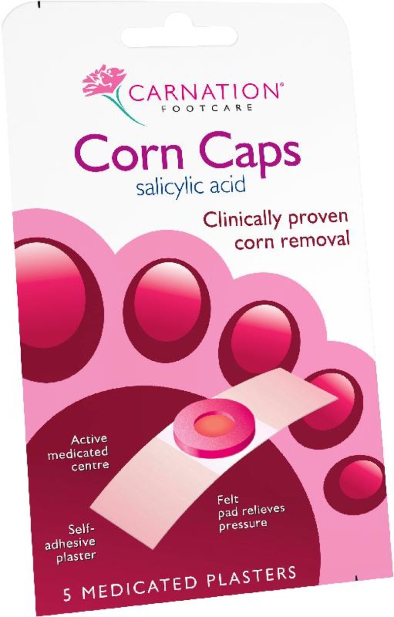 CARNATION corn caps salicylic acid 5 medicated plasters