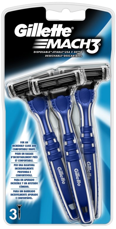 GILLETTE razors, blades & trimmers mach3 disposable razors  3