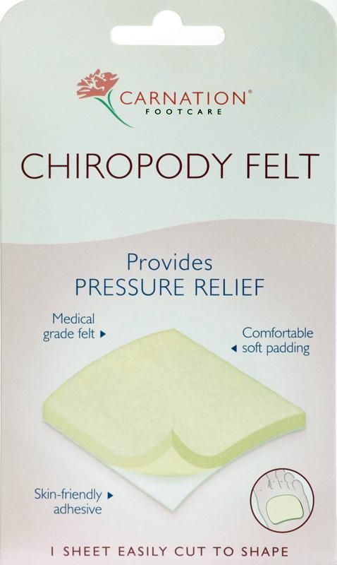CARNATION chiropody adhesive felt 11.5cm x 7.5cm x 5mm