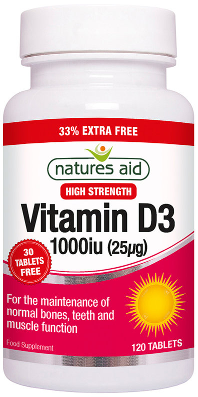 NATURES AID vitamins tablets vitamin D3 1000iu  120