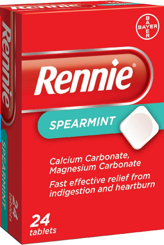 RENNIE tablets spearmint 680mg/80mg  24