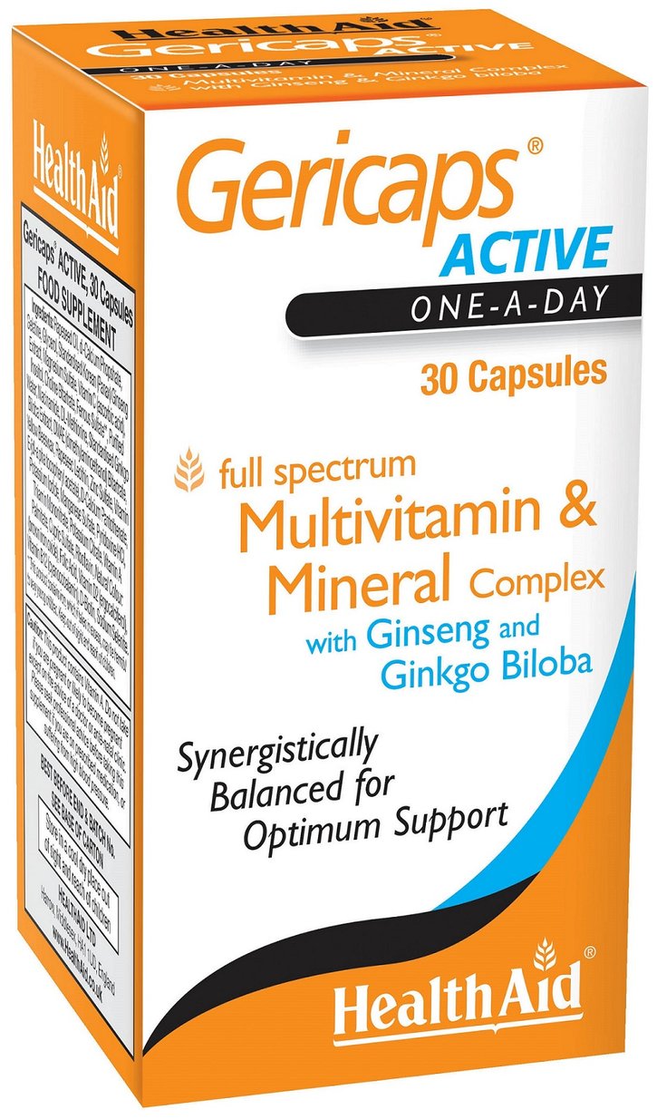 GERICAPS active with ginseng & ginkgo capsules  30