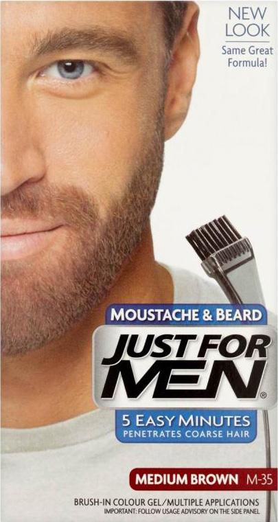 JUST FOR MEN beard,moustache,sideburns colour gel medium brown