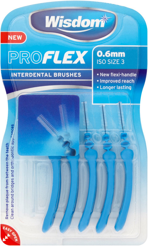 WISDOM interdental products pro flex brushes 0.6mm 5