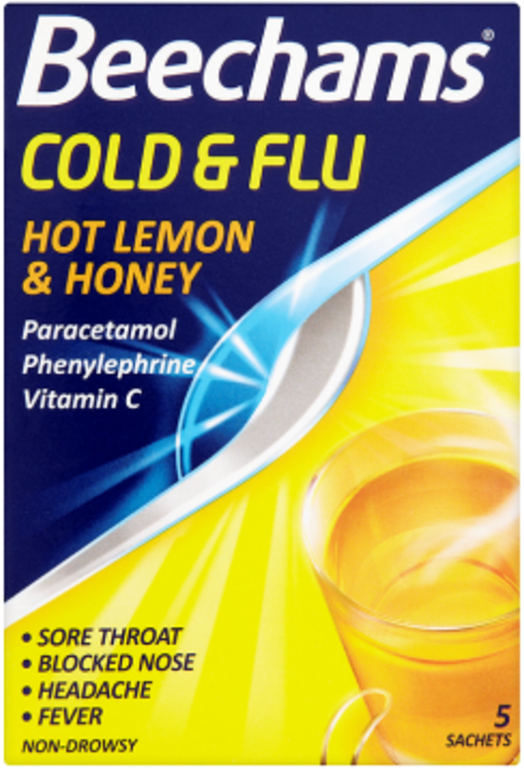 BEECHAMS cold & flu sachets hot lemon & honey 40mg/600mg/10mg  5