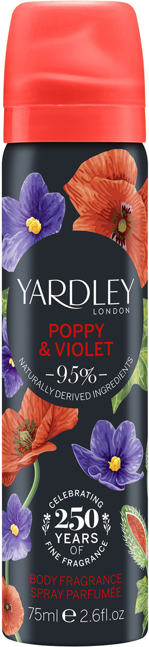 YARDLEY fragrance body spray poppy & violet 75ml