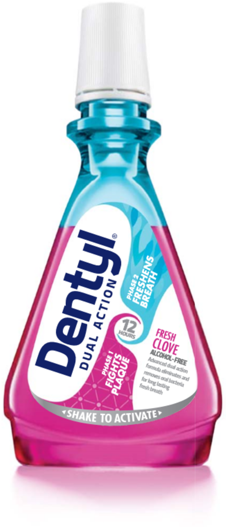 DENTYL DUAL ACTION two phase anti-bacterial mouthrinse fresh clove 500ml