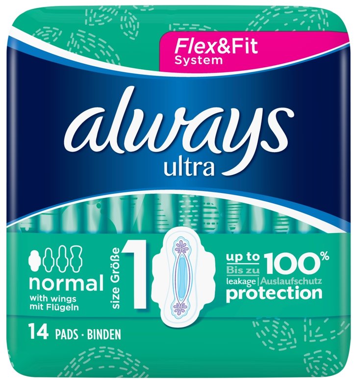ALWAYS ULTRA sanitary towels pads normal plus  14