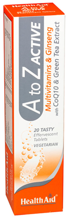 HEALTHAID multivitamin & mineral tablets effervescent A to Z active  20
