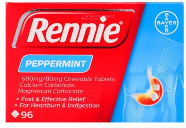 RENNIE tablets peppermint 680mg/80mg  96