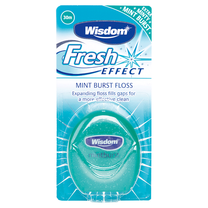 WISDOM interdental products fresh effect mint burst floss 30m