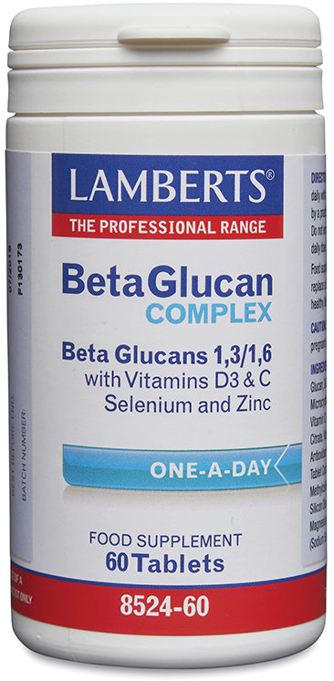 LAMBERTS nutrients tablets beta glucan complex 1,3/1,6 with vit D3,C  60