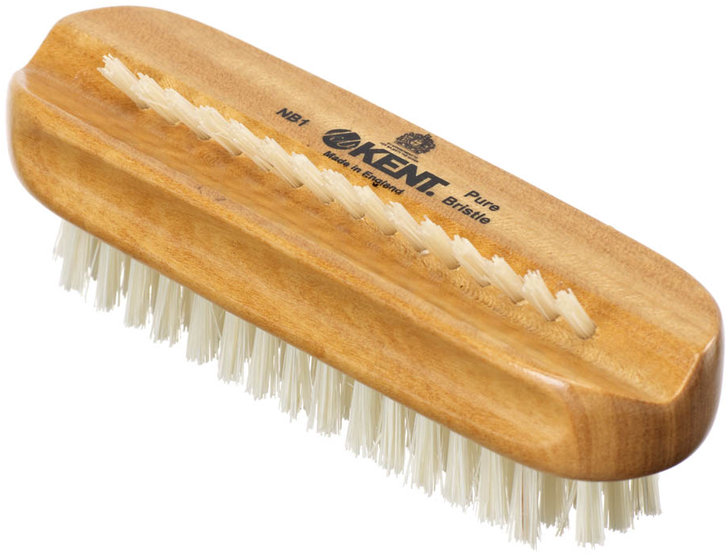 KENT nail brushes satinwood, pure white & row on back