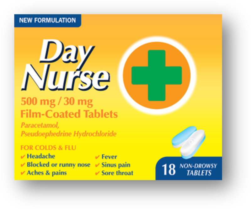 DAY NURSE tablets f/c 500mg/30mg  18