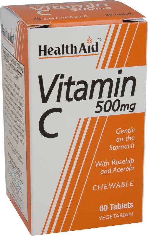 HEALTHAID vitamins tablets chewable vitamin C 500mg  60