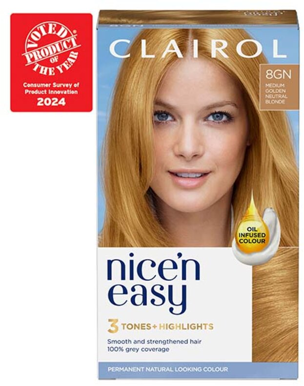 CLAIROL nice n easy care colour medium golden neutral blonde 8gn