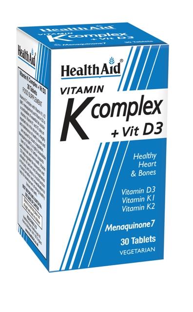 HEALTHAID vitamins tablets vitamin K complex + D3  30