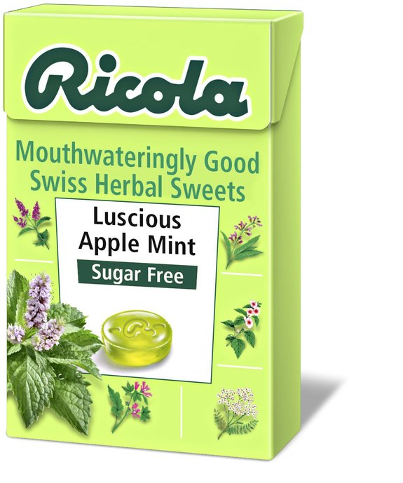 RICOLA swiss herb drops s/f apple mint 45g