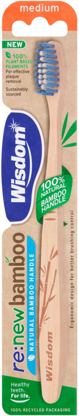 WISDOM toothbrushes re:new bamboo medium