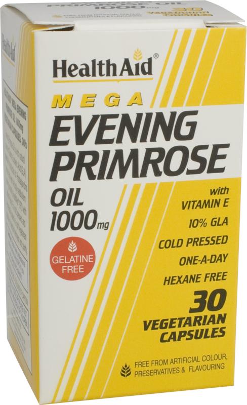 HEALTHAID fatty acid capsules evening primrose oil + vit E 1000mg  30
