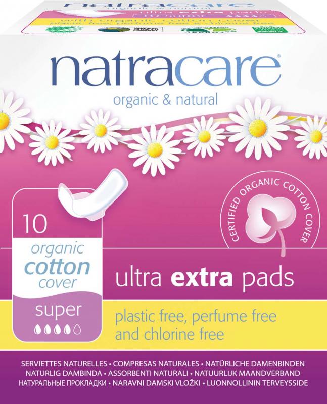 NATRACARE ultra extra pads with wings super  10