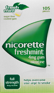 NICORETTE chewing gum freshmint 4mg  105