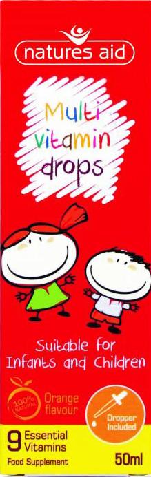 NATURES AID children's mini drops multi-vitamin 50ml