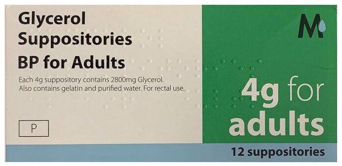 Glycerol suppositories adult 4g  12