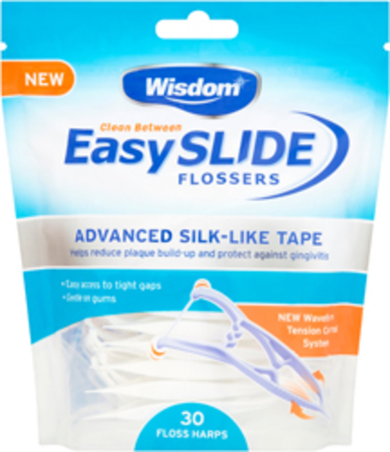 WISDOM interdental products clean between easy slide tensioning flossers  30