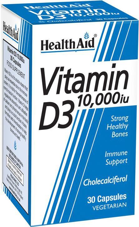 HEALTHAID vitamins capsules vitamin D3 10,000iu  30