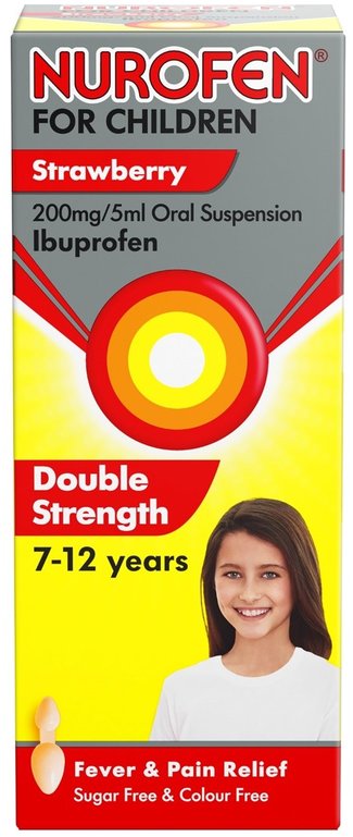 NUROFEN FOR CHILDREN oral suspension strawberry flavour 7-12 years 200mg/5ml 100ml