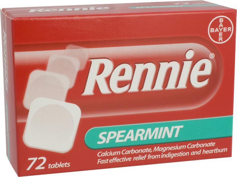 RENNIE tablets spearmint 680mg/80mg  72