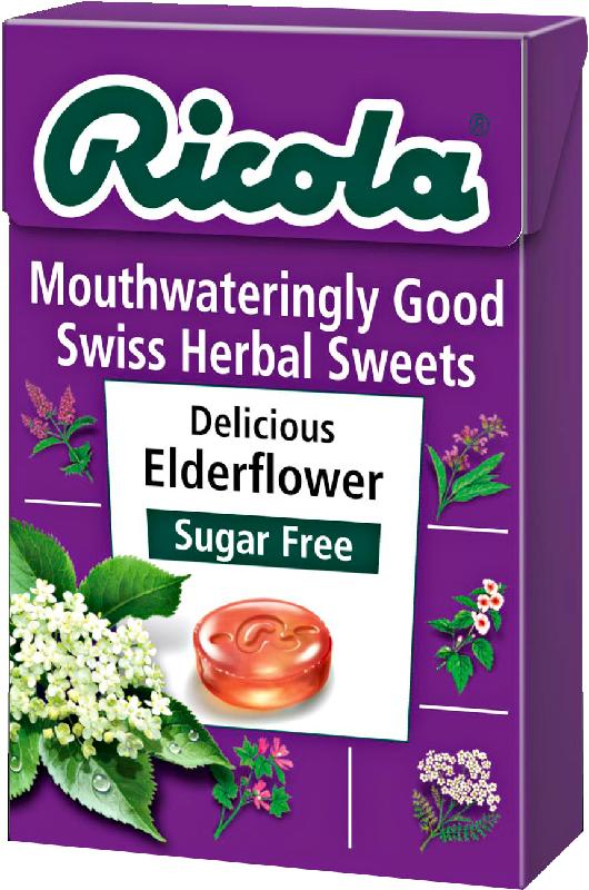 RICOLA swiss herb drops s/f elderflower box 45g
