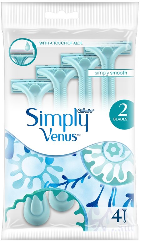 GILLETTE razors, blades & trimmers venus simply 2 disposable razors with moist strips  4