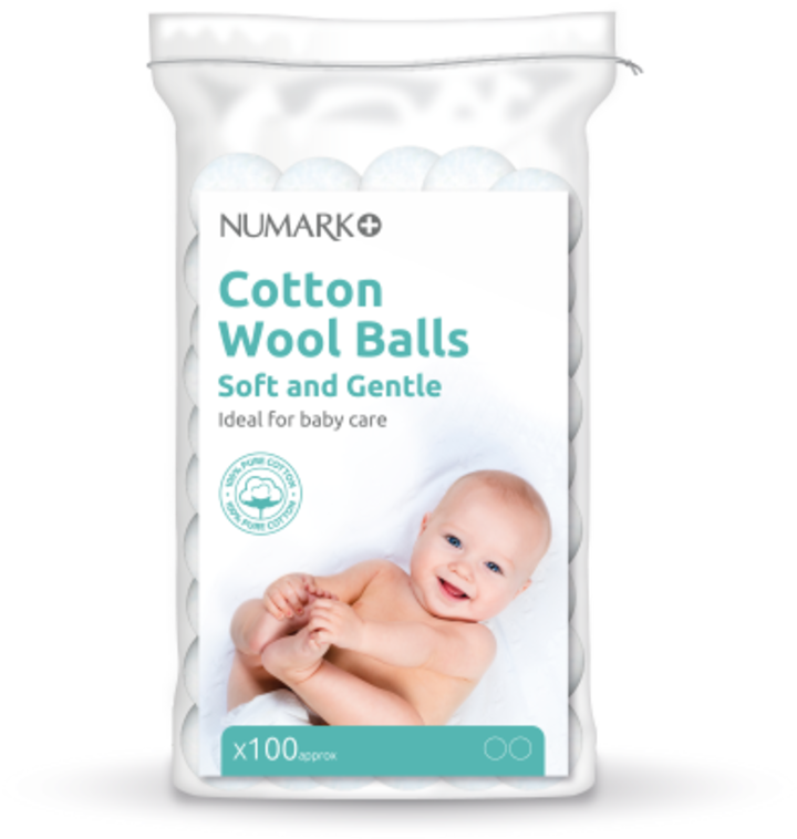 NUMARK baby & children cotton wool puffs x large 100