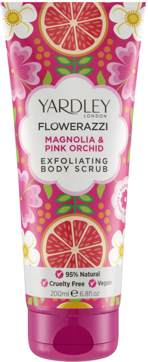 FLOWERAZZI magnolia & pink orchid body scrub 200ml